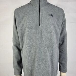 The North Face gray 1/4 zip lightweight pullover fleece jacket mens X-Large XL